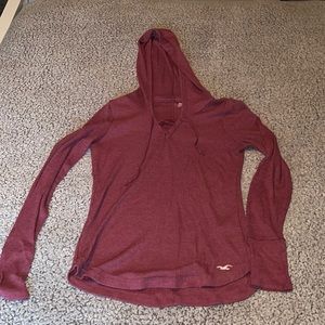 Hollister Burgundy long sleeve shirt size S